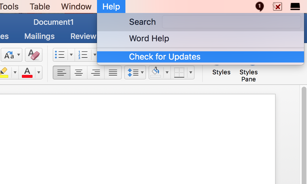 updates for word for mac
